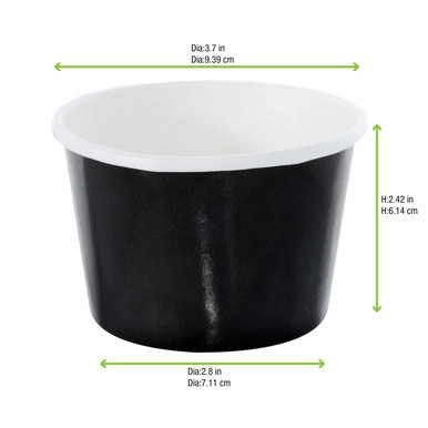 Black Paper Cup - 9oz D:3.7in H:2.8in - 500 pcs Black Paper Cup - 9oz D:3.7in H:2.8in - 500 pcs