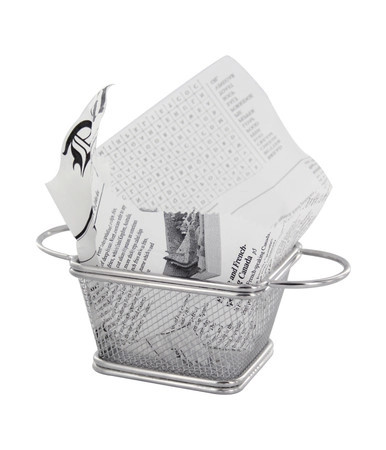 Mini Reusable Rectangular Stainless Steel Fyer Basket - 16oz L:6.4in W:3in H:2.9in - 6 pcs Mini Reusable Rectangular Stainless Steel Fyer Basket - 16oz L:6.4in W:3in H:2.9in - 6 pcs