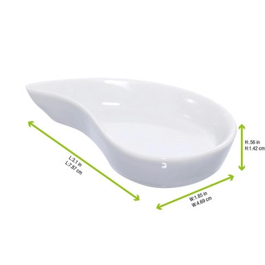 YIN Mini Porcelain Dish - 0.5oz L:3in H:0.5in - 24 pcs