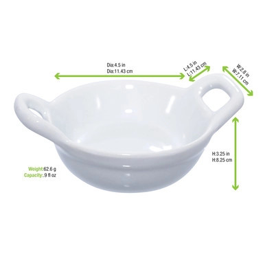 Mini Reusable Porcelain Casserole Dish - 1oz D:2.5in H:1in - 24 pcs