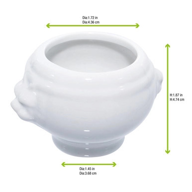 Mini Reusable Porcelain Soup Tureen - 2.6oz D:2.5in H:2in - 36 pcs