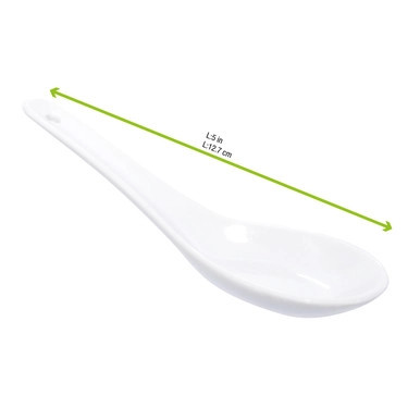 CHIN Mini Porcelain Spoon - 0.2oz L:5in W:1.6in H:0.5in - 36 pcs