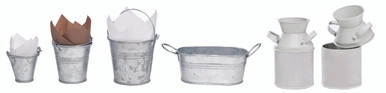 Mini Reusable White Metal Milk Can - 4.5oz D:2in H:4in - 36 pcs Mini Reusable White Metal Milk Can - 4.5oz D:2in H:4in - 36 pcs