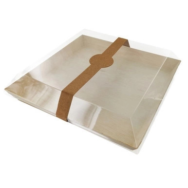 Square Samurai Wooden Dish - 42oz L:9in W:9in H:1in - 100 pcs Square Samurai Wooden Dish - 42oz L:9in W:9in H:1in - 100 pcs