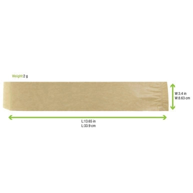 Brown Kraft Bag Opens 2 Sides - L:13.4in W:3.3in - 1000 pcs Brown Kraft Bag Opens 2 Sides - L:13.4in W:3.3in - 1000 pcs