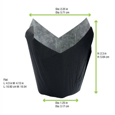 Tulip Black Baking Case - 1.25oz D:1.1in - 1200 pcs Tulip Black Baking Case - 1.25oz D:1.1in - 1200 pcs