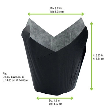 Tulip Black Baking Case - 3oz D:1.5in - 1200 pcs Tulip Black Baking Case - 3oz D:1.5in - 1200 pcs