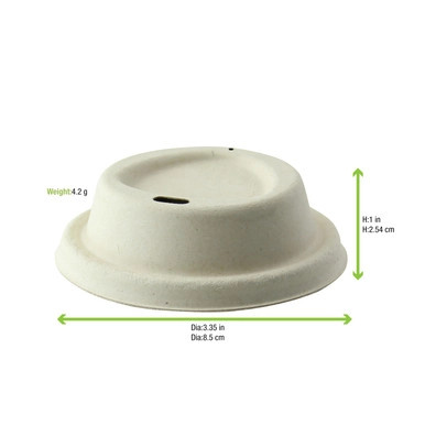 Brown sugarcane coffee lid for 8oz (No added PFAs) - D:3.15in - 1000 pcs Brown sugarcane coffee lid for 8oz (No added PFAs) - D:3.15in - 1000 pcs