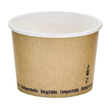 Compostable Soup Cup - 16oz D:4.5in H:3.1in - 500 pcs Compostable Soup Cup - 16oz D:4.5in H:3.1in - 500 pcs