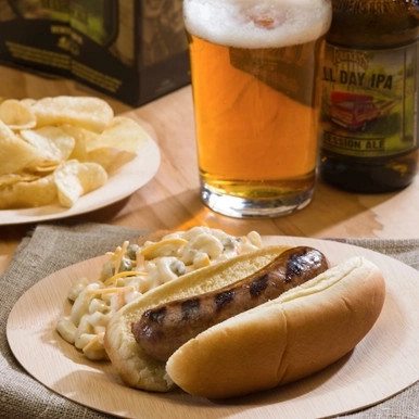 Bamboo Veneer Round Plate - D:9in - 50 pcs