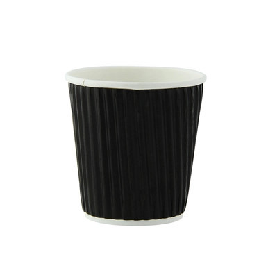 Rippled Black Cup - 4oz D:2.4in H:2.4in - 1000 pcs Rippled Black Cup - 4oz D:2.4in H:2.4in - 1000 pcs