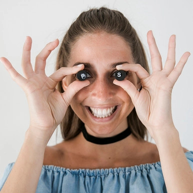 Black Bamboo Mini Reusable Salt & Pepper Set (Prefilled) - D:0.7in H:0.75in - 100 pcs