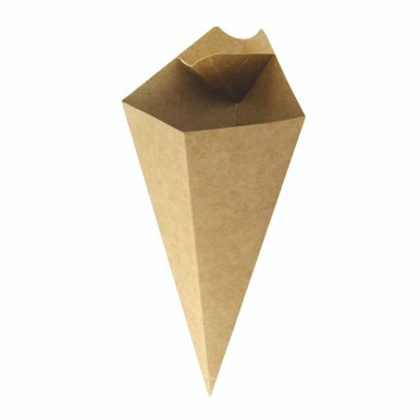 Kraft Paper Cones with Built in Dipping Sauce Compartment - 5oz L:7.5in W:4.5in - 500 pcs Kraft Paper Cones with Built in Dipping Sauce Compartment - 5oz L:7.5in W:4.5in - 500 pcs