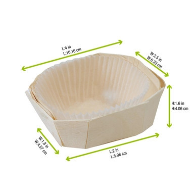 LOVELY Wooden Baking Mold - 4oz L:3.7in W:2.6in H:1.5in - 300 pcs LOVELY Wooden Baking Mold - 4oz L:3.7in W:2.6in H:1.5in - 300 pcs