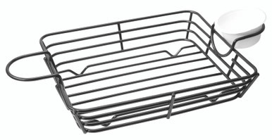 Square Basket with Integrated Reusable Ramekin Holders - L:12.2in W:7.1in H:1.6in - 6 pcs Square Basket with Integrated Reusable Ramekin Holders - L:12.2in W:7.1in H:1.6in - 6 pcs