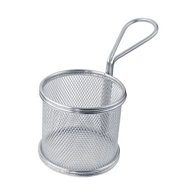 Small Round Reusable Stainless Steel Fryer Basket - 9oz D:3.2in H:3.3in - 6 pcs Small Round Reusable Stainless Steel Fryer Basket - 9oz D:3.2in H:3.3in - 6 pcs