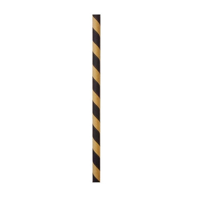 Black and Kraft Striped Paper Straws - D:0.23in L:8.3in - 600 pcs