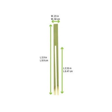 DUAL PRONG Bamboo Double Pick Skewer - L:3.9in W:0.23in H:0.1in - 2000 pcs