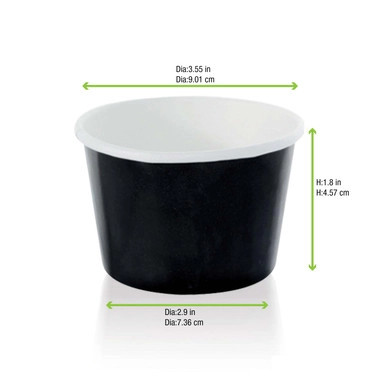 Black Paper Cup - 7oz x D:3.5in H:2in - 1000 pcs Black Paper Cup - 7oz x D:3.5in H:2in - 1000 pcs