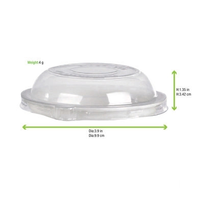Clear PET Dome Lid for 210POB270 - D:3.66in H:1.18in - 1000 pcs Clear PET Dome Lid for 210POB270 - D:3.66in H:1.18in - 1000 pcs