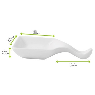 Mini Reusable White Square Spoon - 1oz L:3.8in W:2.1in H:0.7in - 24 pcs Mini Reusable White Square Spoon - 1oz L:3.8in W:2.1in H:0.7in - 24 pcs