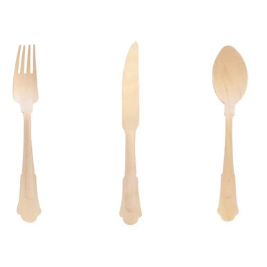 Unwrapped Elegant Wooden Knife - L:8in - 500 pcs Unwrapped Elegant Wooden Knife - L:8in - 500 pcs