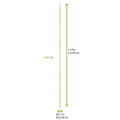 Bamboo BBQ Skewers - D:0.1in L:7.9in - 10000 pcs