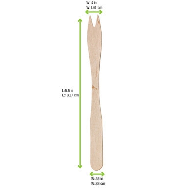 Mini Wooden Fork Picks - L:5.5in - 5000 pcs Mini Wooden Fork Picks - L:5.5in - 5000 pcs