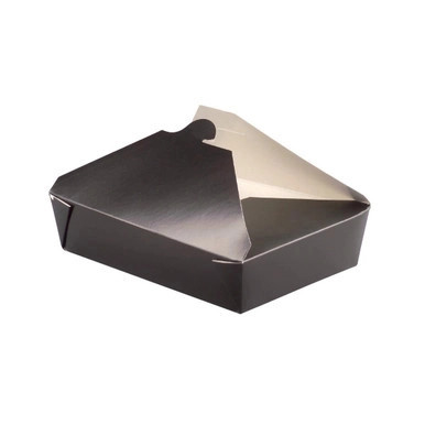 Black Meal Box - 100oz Base:L:7.7in W:5.5in H:3.5in Top:L:8.5in W:6.3in H:3.5in - 160 pcs