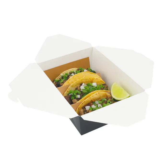 Black Meal Box - 100oz Base:L:7.7in W:5.5in H:3.5in Top:L:8.5in W:6.3in H:3.5in - 160 pcs