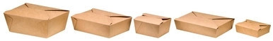 Kraft Meal Box - 100oz Base:L:7.7in W:5.5in H:3.5in Top:L:8.5in W:6.3in H:3.5in - 160 pcs
