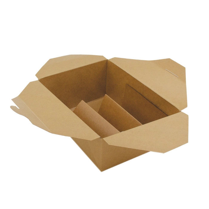 Kraft Meal Box - 100oz Base:L:7.7in W:5.5in H:3.5in Top:L:8.5in W:6.3in H:3.5in - 160 pcs