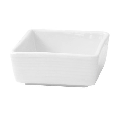 Mini Reusable White Square Porcelain Sauce Dish - 2oz L:2.8in W:2.8in H:1.2in - 24 pcs