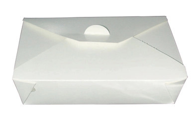 White Meal Box - 50oz Base:L:7.75in W:5.5in H:2in Top:L:8.5in W:6.3in H:2in - 200 pcs