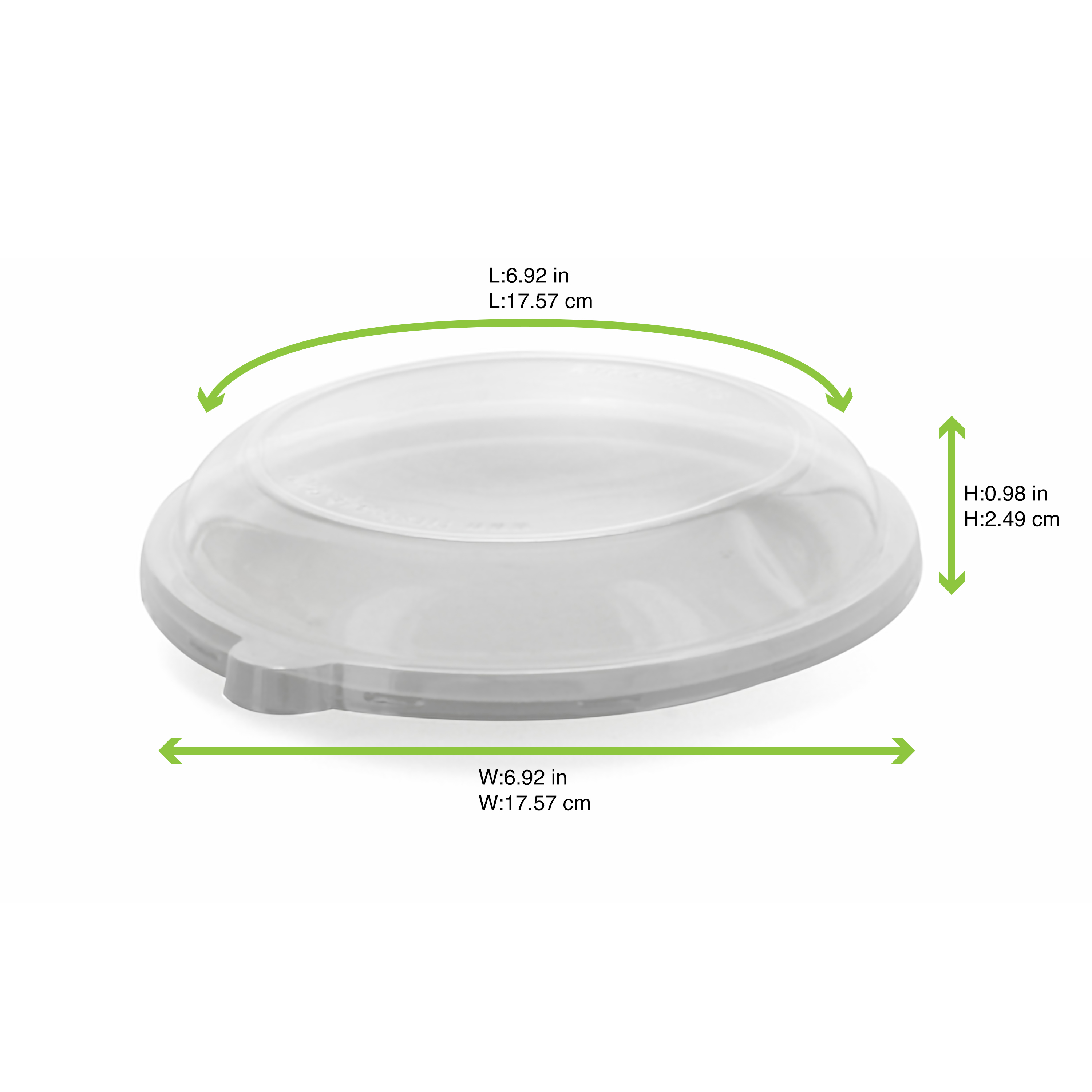 Clear PET Lid for 210APUB16 - L:6.92in W:6.92in H:0.98in - 100 pcs