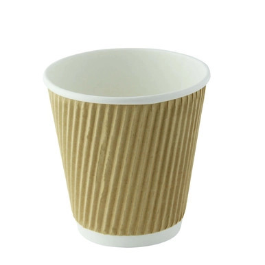 Rippled Beige Cup - 10oz D:3.5in H:4in - 1000 pcs