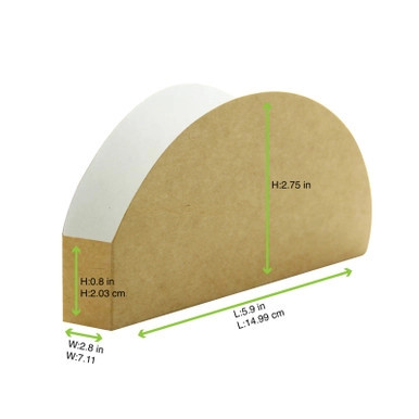 Kraft Taco Tray - L:5.9in W:2.8in H:0.8in - 1000 pcs