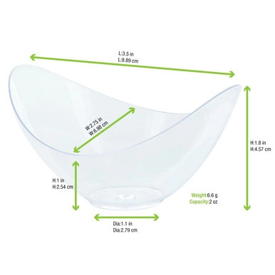 EOS Transparent Mini Tasting Dish - 2oz Top:L:3.5in W:2.75in H:1.8in - 288 pcs EOS Transparent Mini Tasting Dish - 2oz Top:L:3.5in W:2.75in H:1.8in - 288 pcs