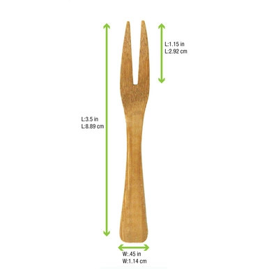 KAMALA Bamboo Mini Fork - L:3.5in W:0.45in - 500 pcs