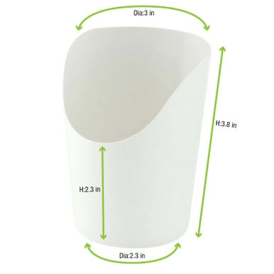 White Kraft Wrap Cup - 6oz H:3.9 x D:2.36in - 1000 pcs White Kraft Wrap Cup - 6oz H:3.9 x D:2.36in - 1000 pcs