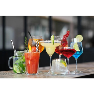 Durable Black & White Striped Paper Straws - Wrapped - D:0.2in L:7.75in - 3000 pcs