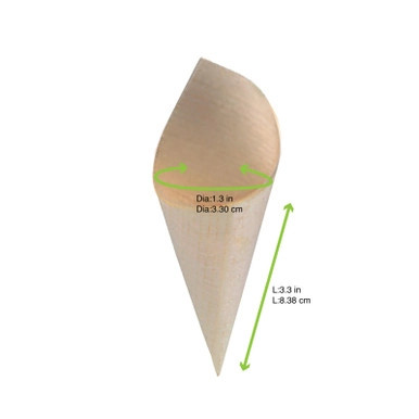 Mini Wooden Cones - 0.25oz - D:1.3in H:3.3 x 2.3in - 4000 pcs