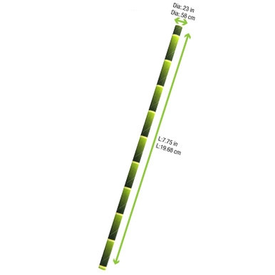 Durable Bamboo Designed Paper Straws - Wrapped - D:0.2in L:7.75in - 3000 pcs
