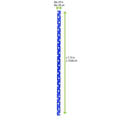 Durable Blue & White Paper Straws - Unwrapped - D:0.2in L:7.75in - 3000 pcs