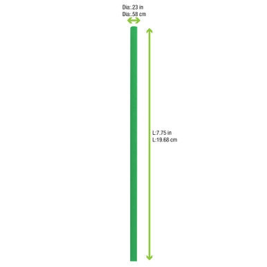 Durable Solid Green Paper Straws - Unwrapped - D:0.2in L:7.75in - 3000 pcs