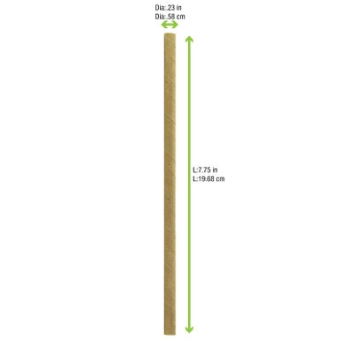 Durable Kraft Paper Straws - Wrapped - D:0.2in L:7.75in - 3000 pcs