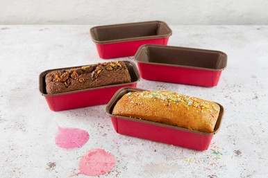 Free Standing Rectangular Pink Paper Baking Mold - 25oz L:6.3in W:2.5in H:2in - 200 pcs Free Standing Rectangular Pink Paper Baking Mold - 25oz L:6.3in W:2.5in H:2in - 200 pcs