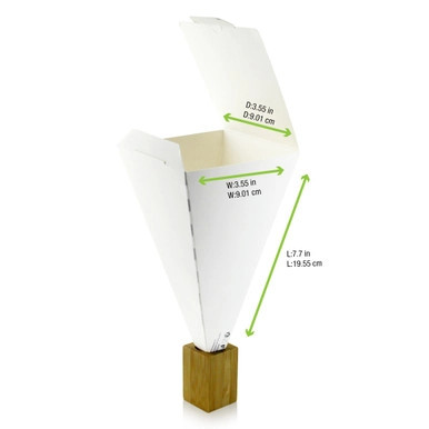 Closeable White Snack Cone - 18oz L:3.5in W:3.5in L:7.5 in - 400 pcs