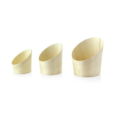 Slanted Wood Cup - 7oz D:3.1in H:3.4in - 100 pcs Slanted Wood Cup - 7oz D:3.1in H:3.4in - 100 pcs