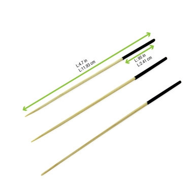 Black end Bamboo Picks - L:4.7in - 2000 pcs Black end Bamboo Picks - L:4.7in - 2000 pcs